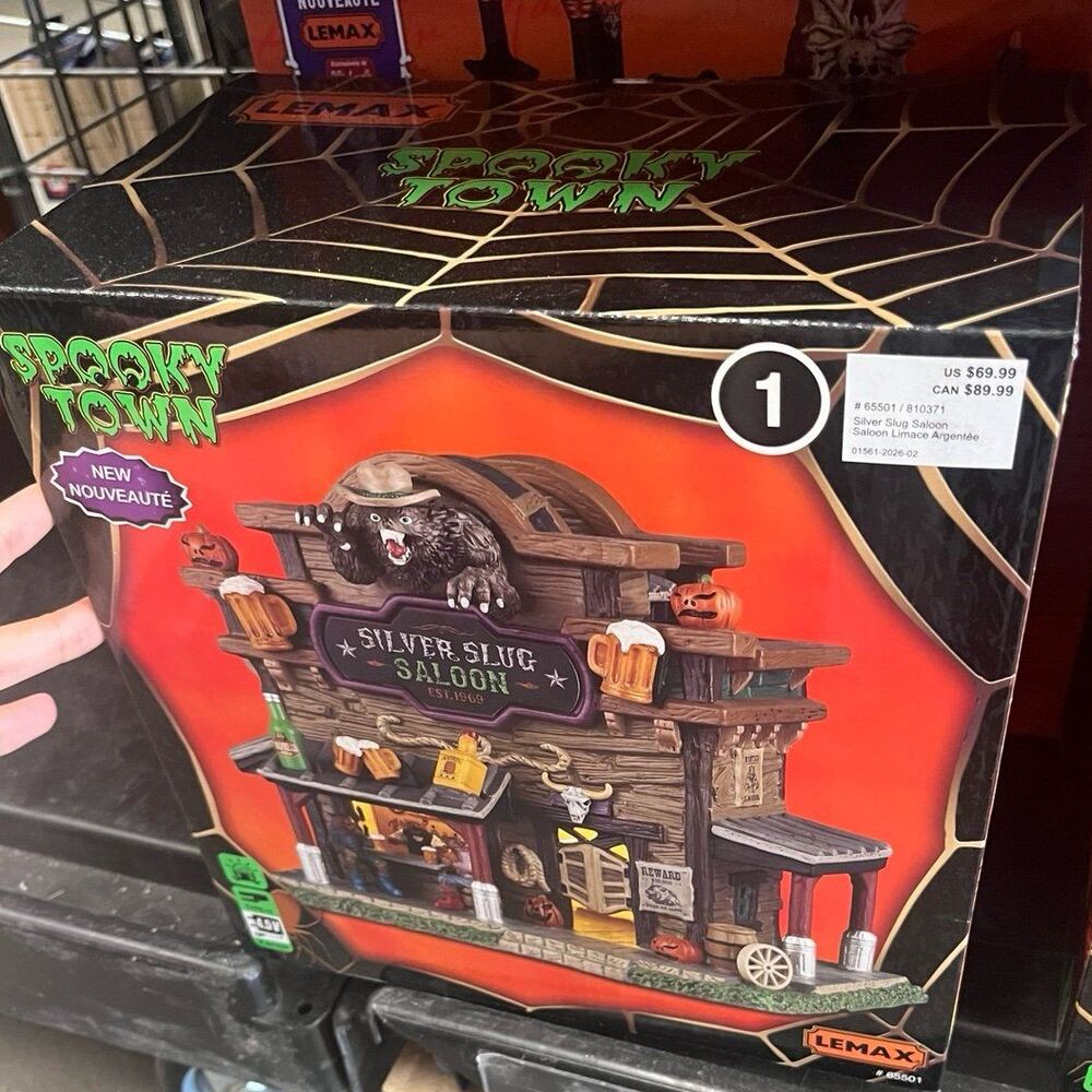 Lemax Spooky Town Halloween Silver Slug Saloon Decor